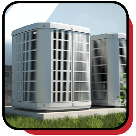New energy-efficient air conditioning condensers installed outside a home