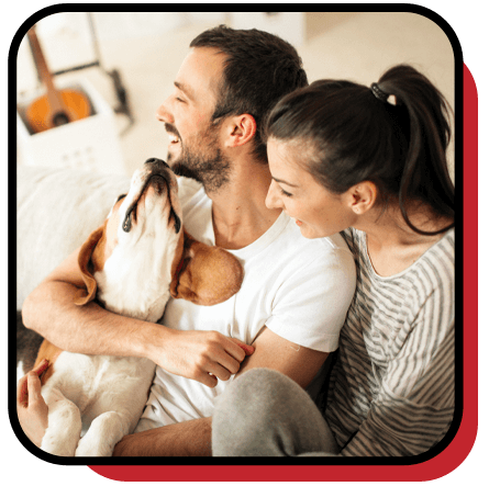 A family relaxing in a comfortable home