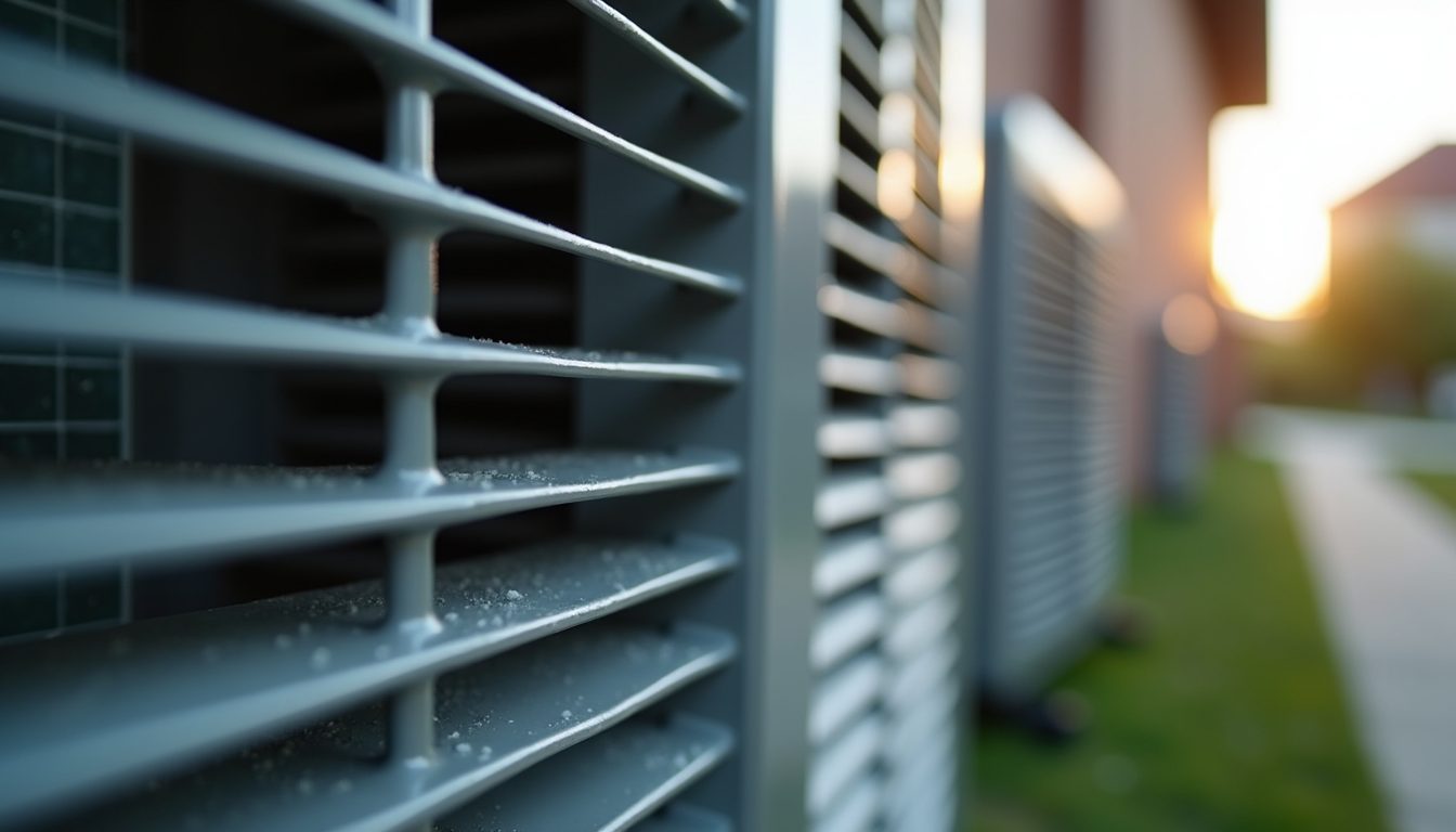 Close-up view of a cleaned HVAC exterior unit