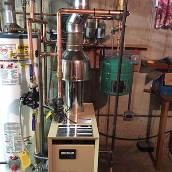 High-efficiency boiler installation